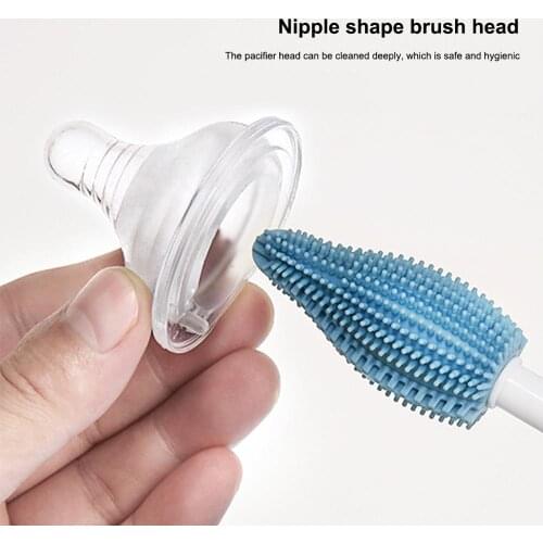 Silicone Bottle Brush Scrub Straws Cleaning Brush Baby Pacifier Cup Nipple Cleaning Brushes Brush For Bottles 360 Degree Rotate