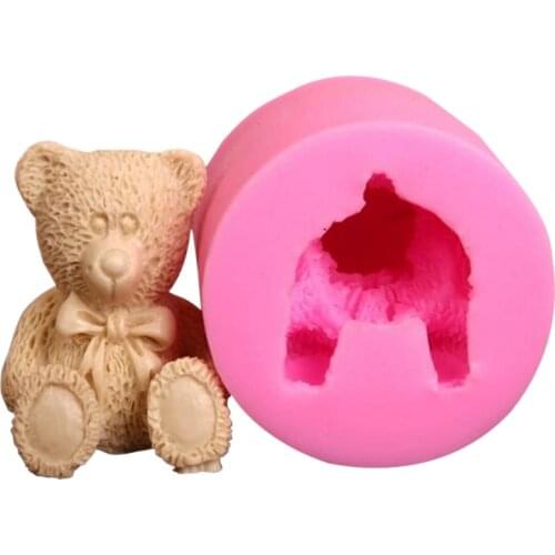 Lovely Little Bear 3D Silicone Soap Mold 3D Bear Chocolate Candy Mould Pastry Decor Bakeware Mold