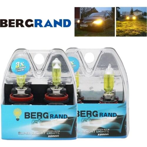 Light 12V HB4 9006 H11 55W Yellow Halogen Head Lamp Fog Lights 2700K Headlight Bulb High Visibility Bad Weather Auto Lamp 4PCS