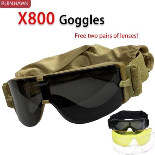 Tactical Outdoor Sports Eyewear Men Shooting Hunting Protection Glasses for Camping Hiking Cycling Glasses 2 Lens CN(Origin)