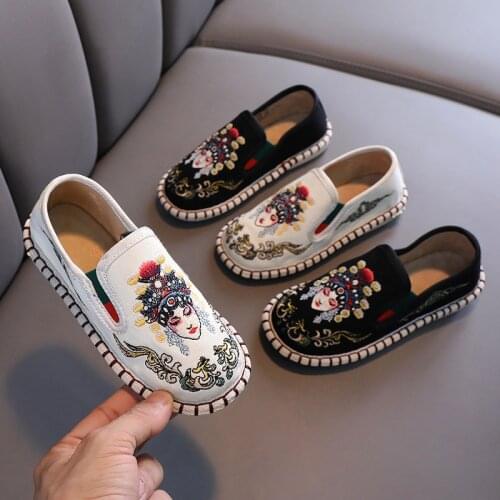 Boys' Cloth Shoes Girls' Hanfu Shoes 2021 New Childrens Canvas Shoes Soft Bottom Casual Shoes Fashion Folk-custom Flats 25-30