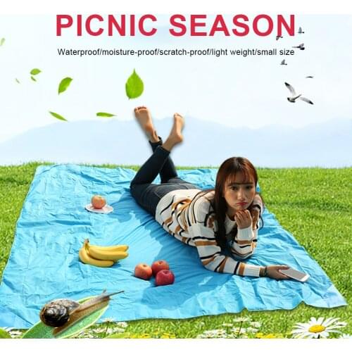 Waterproof Pocket Beach Blanket Folding Camping Mat Mattress Portable Lightweight Mat Outdoor Picnic Mat Sand Beach Mat New