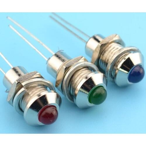 IP67 waterproof LED indicator light 8mm mounting signal lamp 12V red blue green