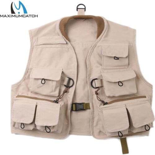 Maximumcatch 100% Cotton Fly Fishing Vest Youth Fishing Vest Pack Size S/M/L for Kids