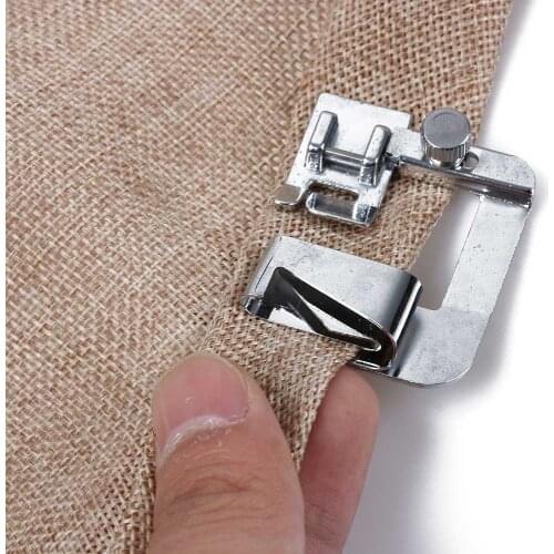 1PC Practical Domestic Hemming Cloth Strip Presser Foot Sewing Stainless Steel Machine Parts Craft Rolled Hem Foot Accessories