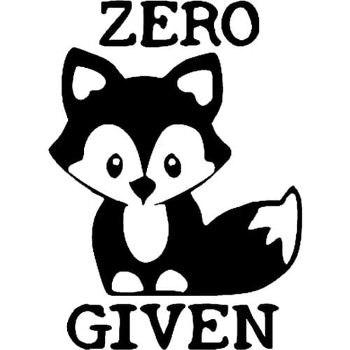 15*10.9cm Zero Fox Given Decal Vinyl Sticker Laptop Car Window Cute And Interesting Fashion Sticker Decals