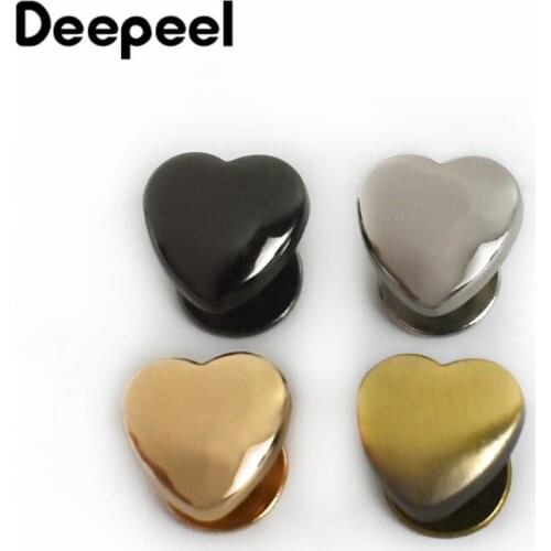 20/40pcs 1.3cm Heart Rivet Screw for Bag Hardware Handbag Decorative Studs Nail Rivet Metal Buckles Snap Hook Leather CraftKY621