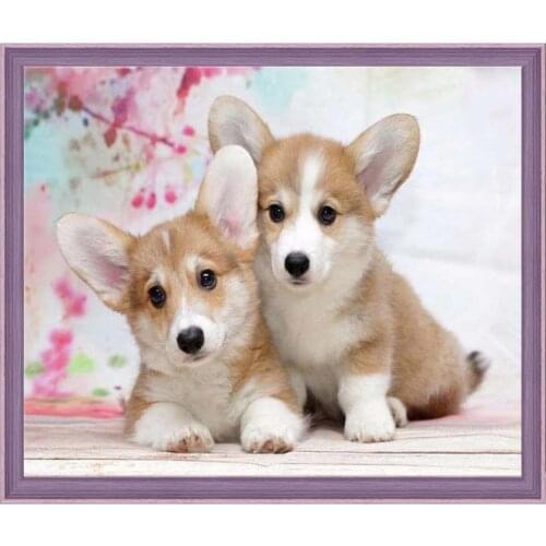 5d Diy Mosaic Welsh Corgi Dog Diamond Painting Full Square Round Drill Embroidery Handmade Cute Mini Pet Canvas