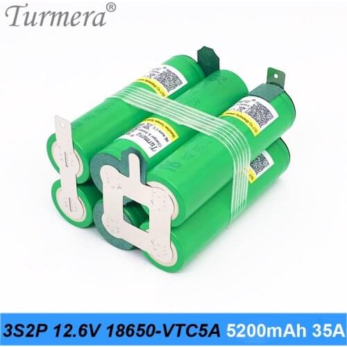 3s2p battery pack 18650 5200mah us 18650vtc5a 10.8v 12.6v 35a battery soldering battery for screwdriver tools battery customized