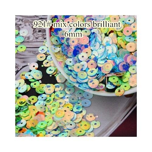 Loose Sequins 40g 6mm Cup Round Sequin Paillettes Sewing Decoration Artesanatos Acessorios Costura 921# Mix Colors Brilliant