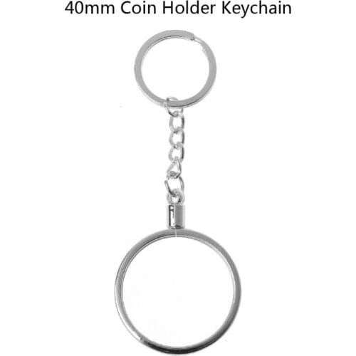 667E 40mm/1.57" Holder Keyring Medallion or Chip Collection Souvenir Coin Pendant Keychain Fashion Jewelry