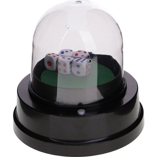 Dice Cup Cup Automatic Black With 5 Dice 6 Faces For Table Games Party Bar Club Cafe