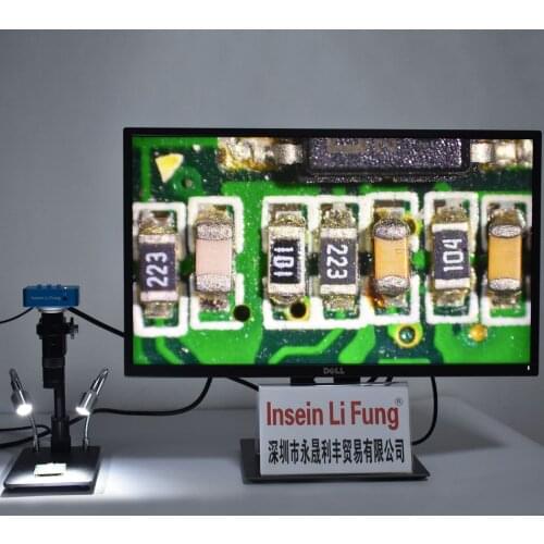 20MP 1080P 60FPS 2K 4K HDMI USB Industry Digital Video Microscope Camera 10X-200X Zoom C Mount Lens Motherboard Detection