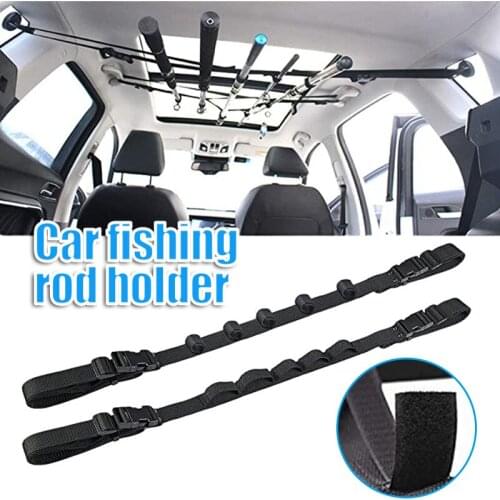 2 Pack Car Fishing Rod Holder Adjustable Fishing Pole Holder Belt Straps 86.6 Inches Vehicle Fishing Pole Rack for Car B2Cshop