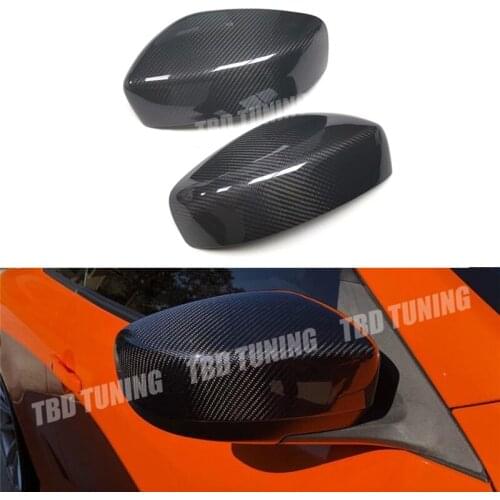 For 08 - 15 Infiniti G37 G25 Q40 Q60 Real Dry Carbon Fiber Rear View Mirror Cover Full Carbon G37 G25 Mirror Add On