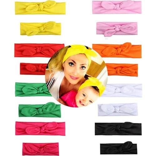 Elastic Cloth Bowknot Turban Newborn Headwear Pure Color Holiday Supplies Fashion Hair Bands European Style Cute Headband
