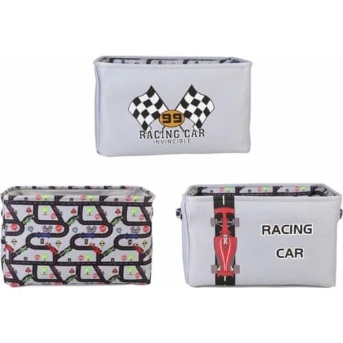 EVA Thick Racing car Waterproof Laundry Hamper Portable Clothes Storage Basket Home decoration barrel Folding kids toy organizer
