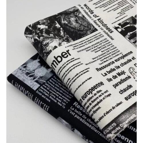 Cotton Printed Jeans Fabric Fashion Paper Graffiti Twill Fabrics For Sewing Jacket Blazer DIY Needlework Materials 100X150cm