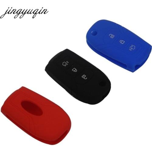 Jingyuqin 30pcs Flip Folding Silicone Key fob Cover Case for ford fusion Mondeo EVEREST Ecosport Ranger Escape