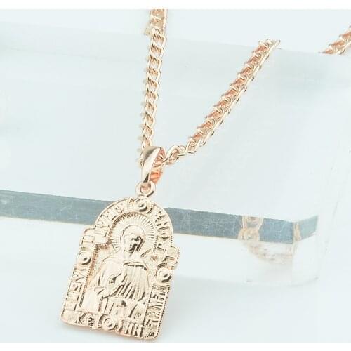 Fashion Jewelry 2 Color 32mmX16mm Size Women Men Unisex 585 Rose/White Gold Color Copper Moscow Matron Pendant +Optional Chain