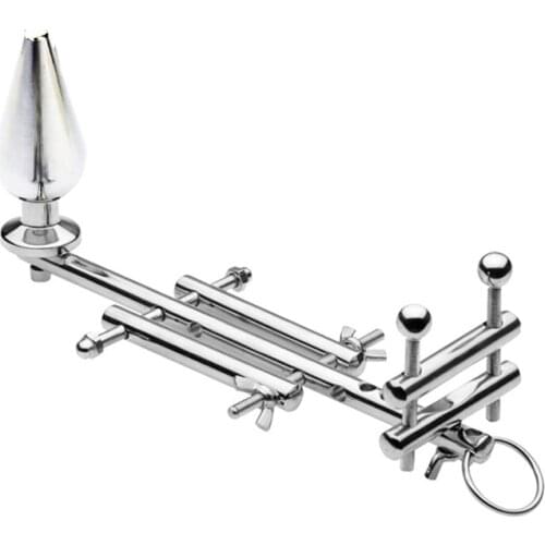 Stainless Steel Male Testicular&Scrotum Lock Stretching Chastity Belt With Anal Dildo Butt Plug,Gay Penis Ring,Sex Toys For Men