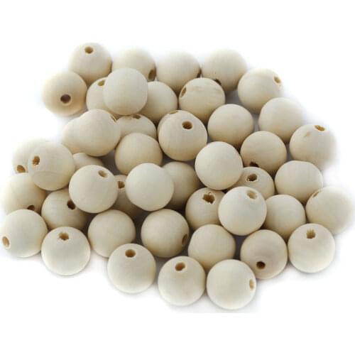 Pack of 100 Unpainted Wooden Spacer Beads Ball for Jewelry Making Crafts 20mm