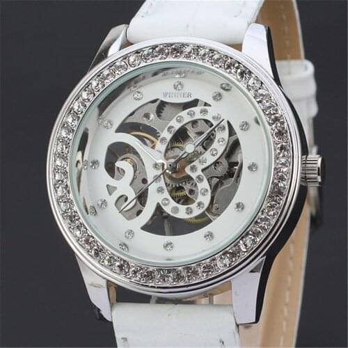 New WINNER Female Women Watch Ladies Casual Clock Hand Wind Mechanical Watches Classic Top Brand Luxury Skeleton Clocks 156