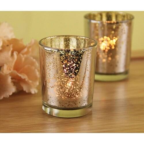 Wholesale Glass Candle Holder Silver Gold Green Color Candlestick Festival Souvenir Party Decoration Wedding Favor W9587