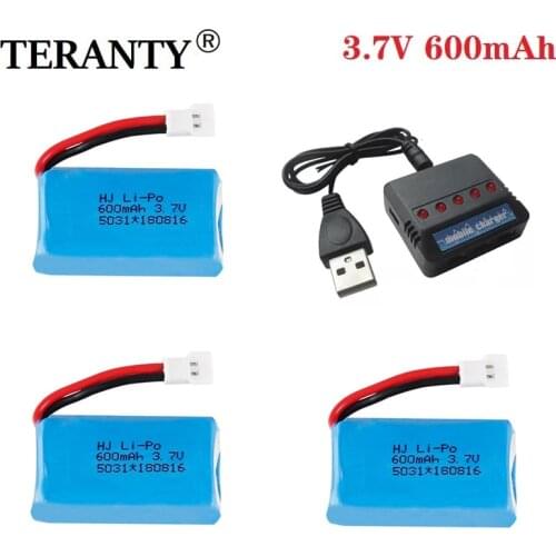 Original 3.7V 600mAh 25c Lipo Battery and charger for Syma X9 X9S RC Airplane Quadcopter Drone Spare Part 3.7v battery 752030