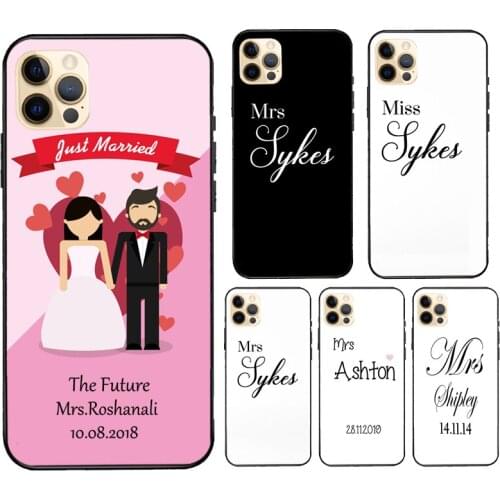 Personalised Wedding Mrs Miss BRIDE GROOM For iPhone 12 Pro Max mini Case For iPhone 11 Pro Max XS X SE 2020 7 8 Plus XR Cover