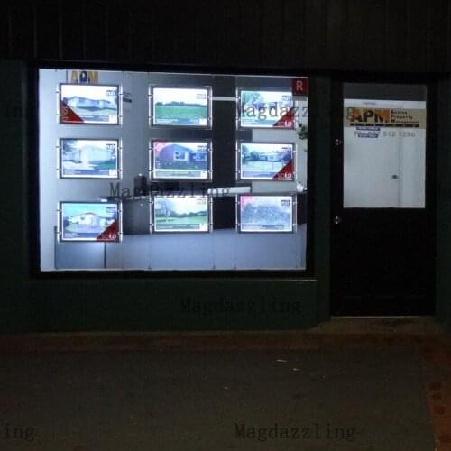 A3 Landscape One Side LED Window Display LED Shop Window Light Panel,Suspended Led Display for Agent,Hotel,Retail Store