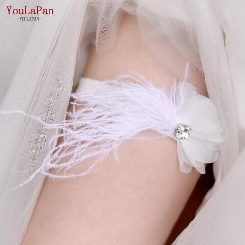 YouLaPan TH22 Wedding Leg Garter Belt Sexy Feather Bridal Thigh Leg Garter Ring for Women/female/bride Wedding Garter wristband