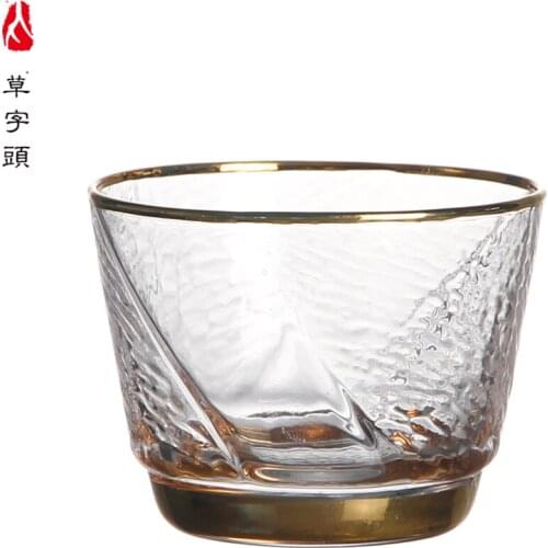 Transparent crystal silver side hammer pattern teacup 60ml 501075-G/501075-S
