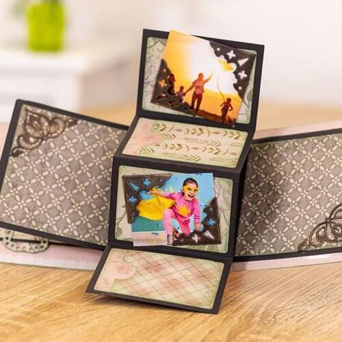 Happy Time Collapsible Albums to Make Rectangular Heart Lace Cutting Dies For DIY Scrapbooking Paper Cards Making Crafts Die Cut