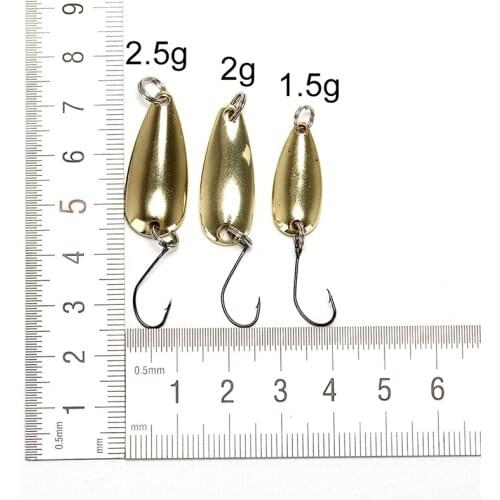 Gold Sliver 1.5g/2g/2.5g de belly Spoon Fishing Lure Single hook Fishing Spoon Spinner Bait Sea Fishing