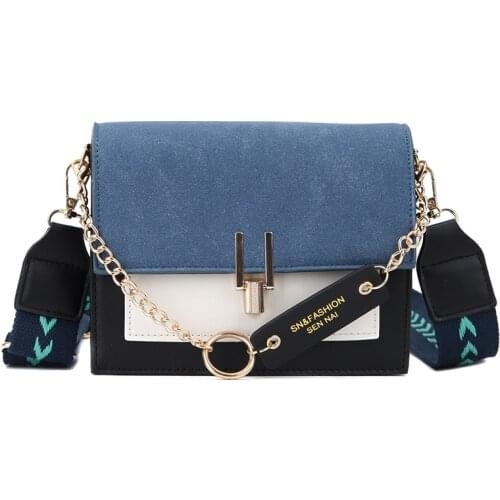 Simple Style Crossbody Bags 2021 New Mini Handbags Women Fashion Ins Ultra Fire Retro Wide Shoulder Strap Messenger Bag Purse