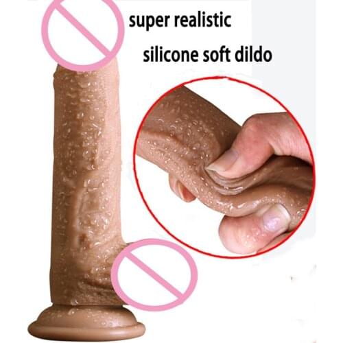 Super Realistic Soft Silicone Huge Dildo Suction Cup Strapon Male Artificial Penis Dick Masturbator Adult Sex Toys For Women
