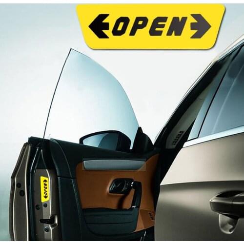 4Pcs/Set Car Door Open Sticker Reflective Tape Safety Warning Sign Auto Decal