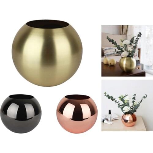 Stainless Steel Vase Home Decor Unbreakable Metal Flower Vase Living Room Decoration Golden Polished Flowerpot Minimalist Crafts