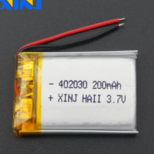 XINJ 3.7V 200 mAh li po Lithium Polymer Battery Accumulator Li ion 402030 For car DVC DVR Camera MP3 Music player GPS Sat nav