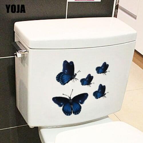 YOJA 22.6X23.7CM Interesting Butterfly Wall Sticker Home Room Decoration Toilet Decal T3-1257