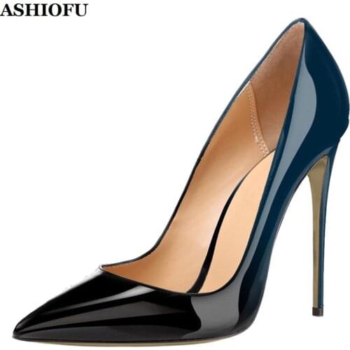 ASHIOFU Handmade Hot Sale Ladies High Heel Pumps Ballets-toe Wedding Party Prom Shoes Slip-on Evening Fashion Court Shoes