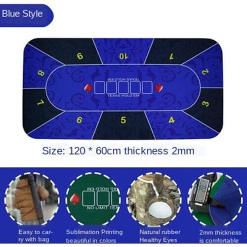 1.2*0.6m Hold'Em Texas Poker Cloth Table Mat Quality Black Jack Baccarat Dice Game Durable Rubber Party Bar Home Gaming Desk Pad