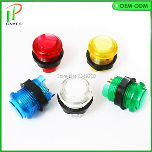 10pcs Arcade HAPP Style 5V Round Lit Illuminated Push Button Screw-in Type with Built-in LED Lamp Microswitch 5 colors Available