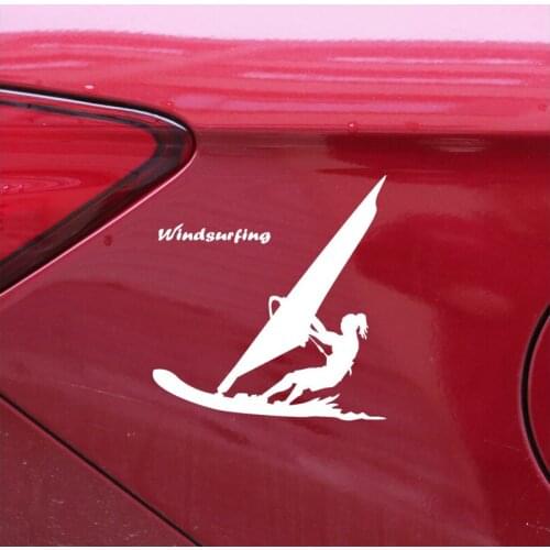 15.9CM*16.7CM Water Sports Windsurfing Surfer Beach Style Fashion Vinyl Car-Styling Stickers Decals Black/Silver N1232