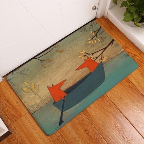 2017 New Carpet Carpets Cartoon Creative Fox Printing Matter Floor Kitchen Bath Carpets 40x60or50x80cm