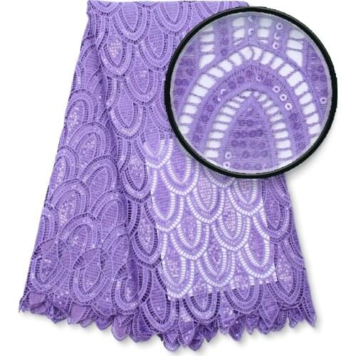 African Cord Lace Fabric Nigerian Lace Fabric 5 Yards Milk Silk Lace With Sequins Water Soluble Lace For Wedding Party 4195B