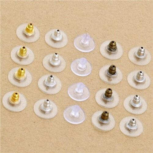Free Shipping DIY Craft Accessories 100Pcs/Lot High-Quality 11MM 18K Gold Plated/Silver-Plated Earring Back Stoppers