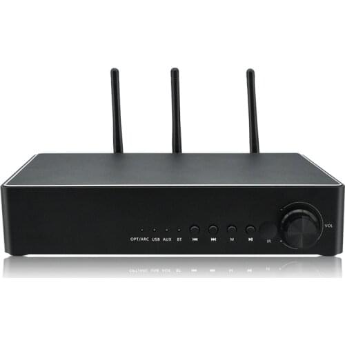 Bluetooth U Disk Karaoke Digital HiFi Power Audio Amplifier Lossless Music Player 300W for Subwoofer Speakers-EU Plug