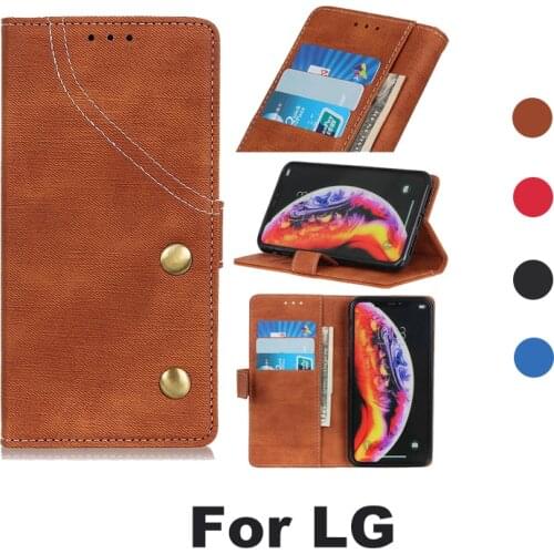 Flip Retro Denim Leather Bag Case For LG K11 K8 K9 K10 K4 PLUS 2018 2017 X Power 3 Stylo 4 G7 ThinQ Wallet Card Case Cover phone